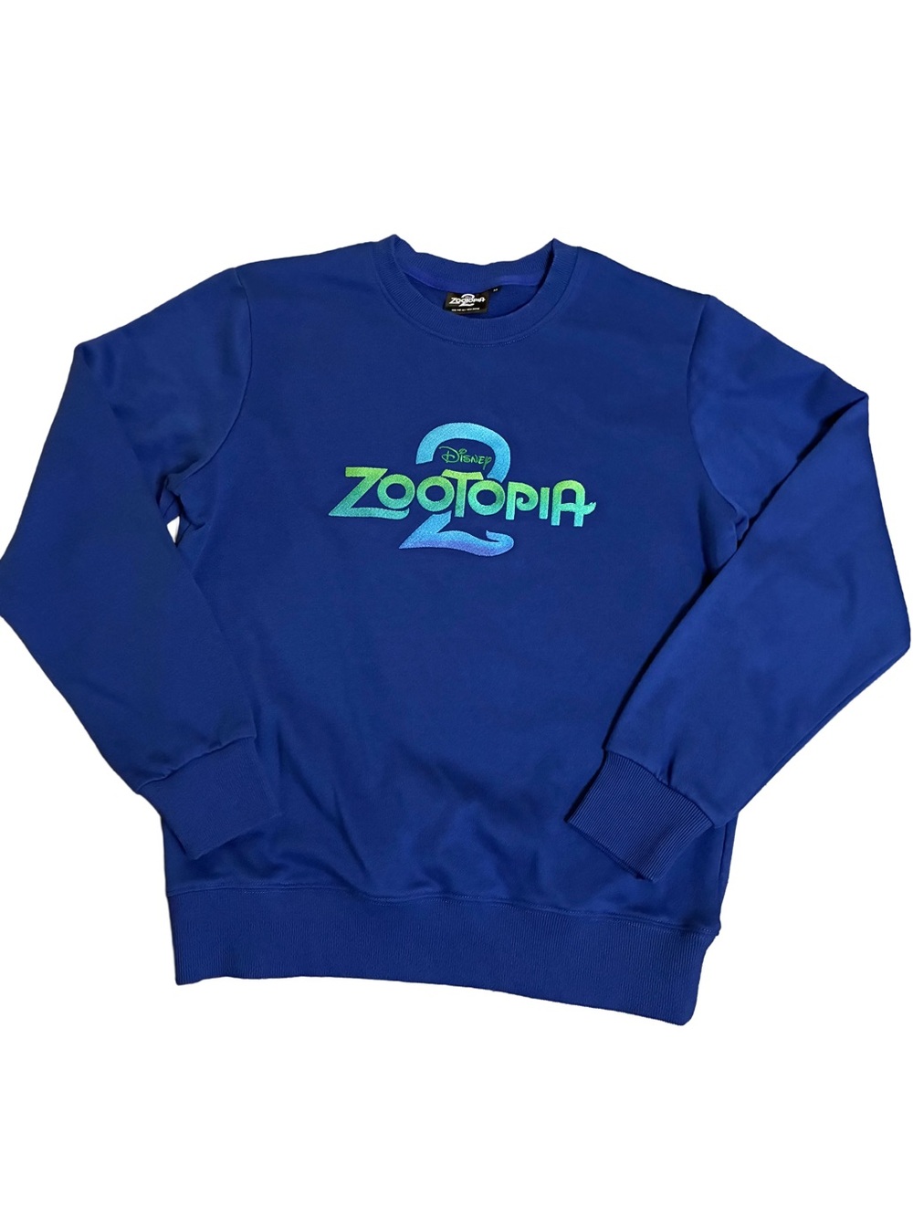 Disney Zootopia 2 Promo Embroidered Crewneck Sweatshirt | M | Royal Blue